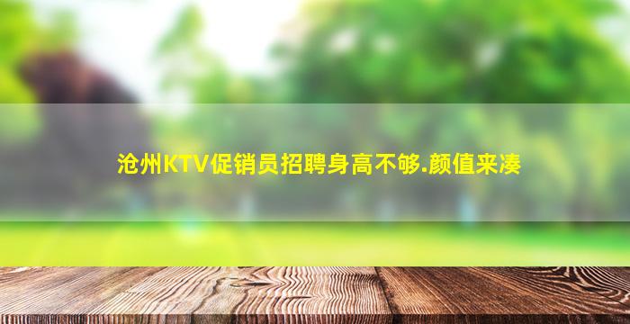 沧州KTV促销员招聘身高不够.颜值来凑